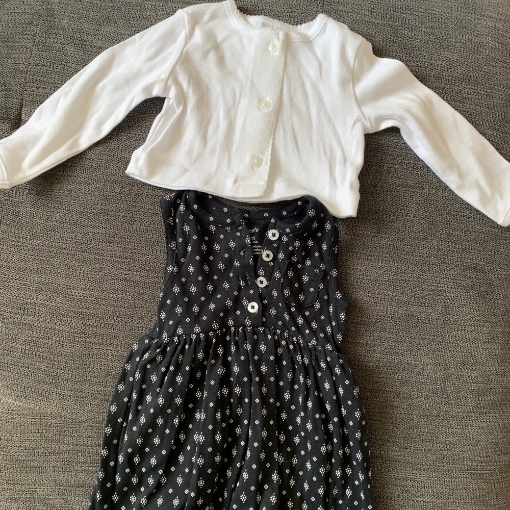 Black and white dress with sweater